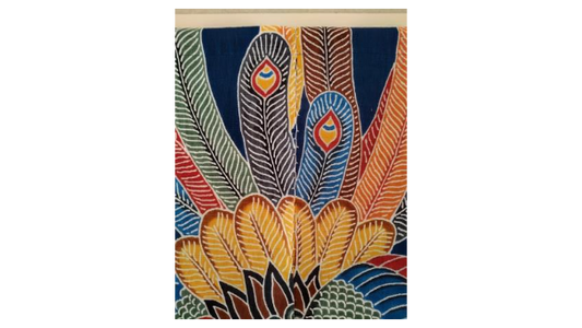 飛騨染 闘鶏楽・鳳凰柄のれん