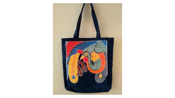 飛騨染 闘鶏楽トートバッグ 鳳凰柄