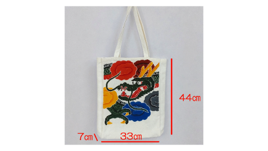 飛騨染 闘鶏楽 トートバッグ 龍柄